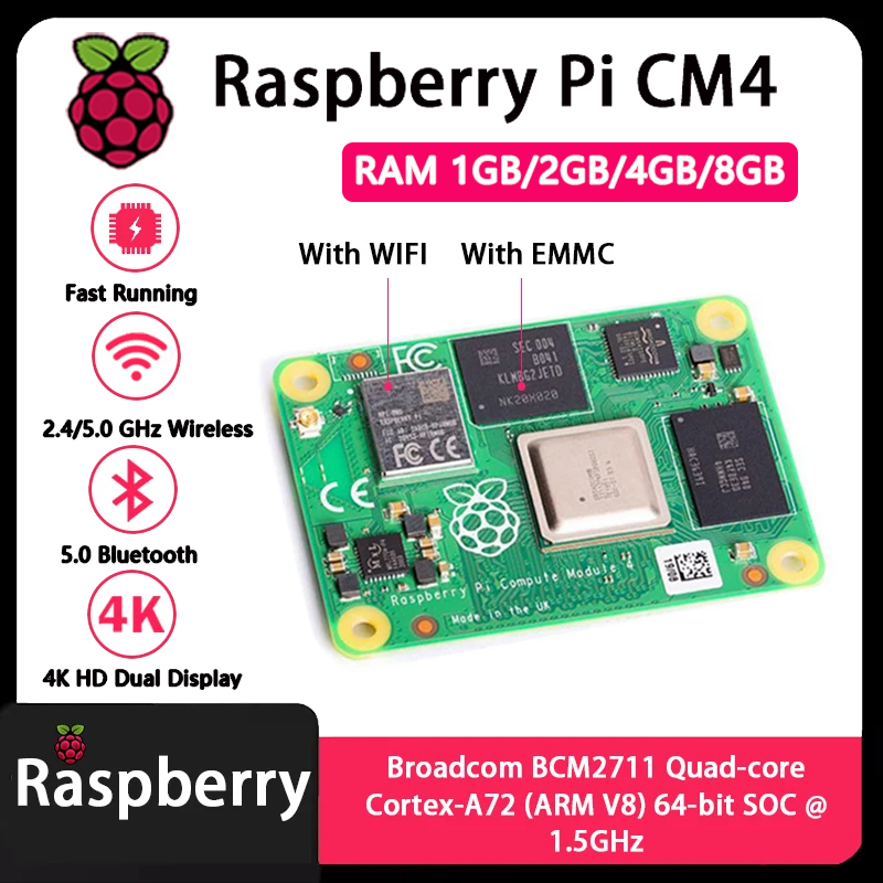 Raspberry Pi CM4 1GB/2GB/4GB/8 - Raspberry Pi Compute Module 4 8Gb 32Gb Emmc reseña y precio